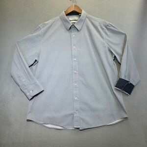 Nick Graham Everywhere Men's Gray Button Up Long Sleeve Flip Cuff Size 2XL